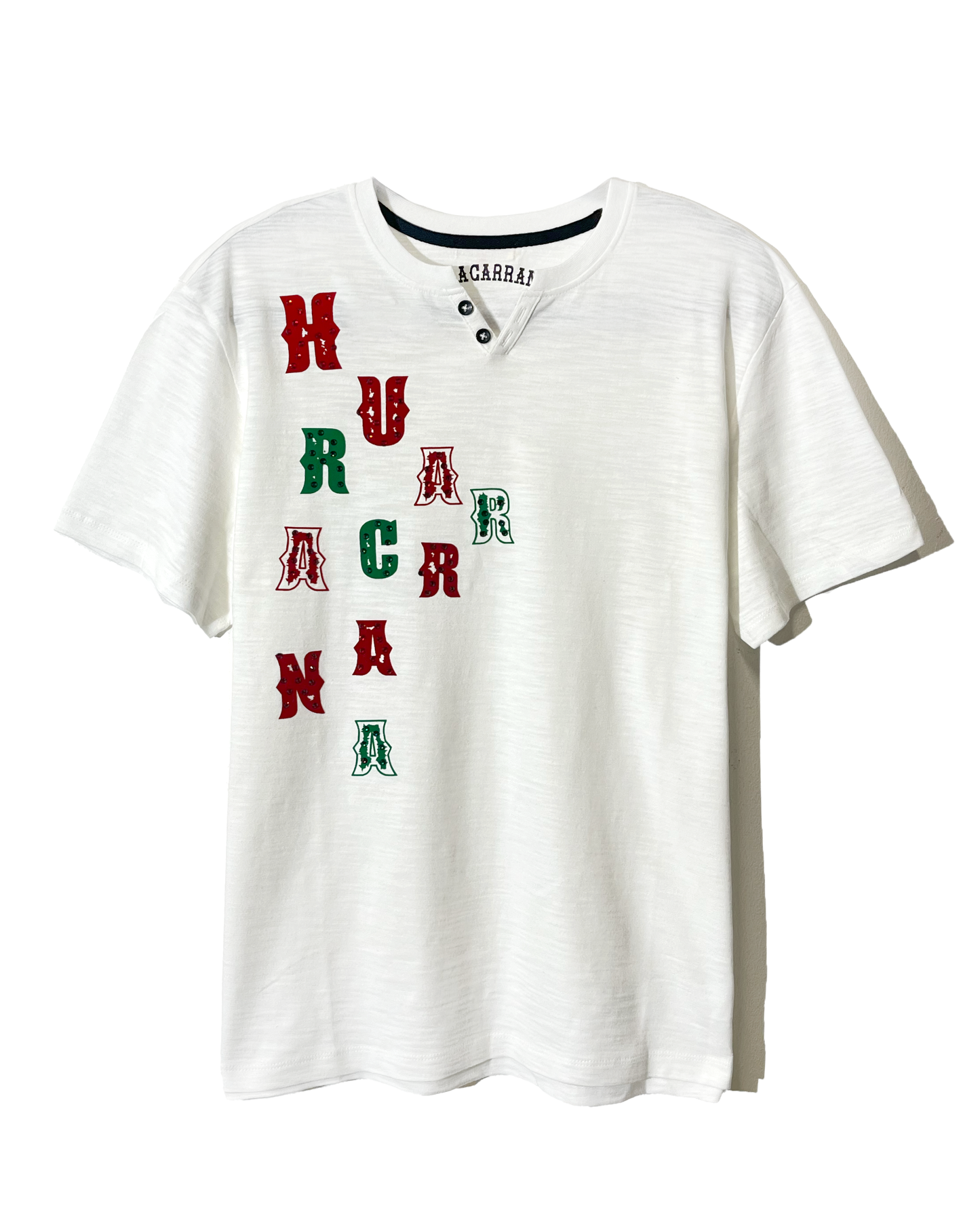 T shirt con botones Huracarrana verde y rojo
