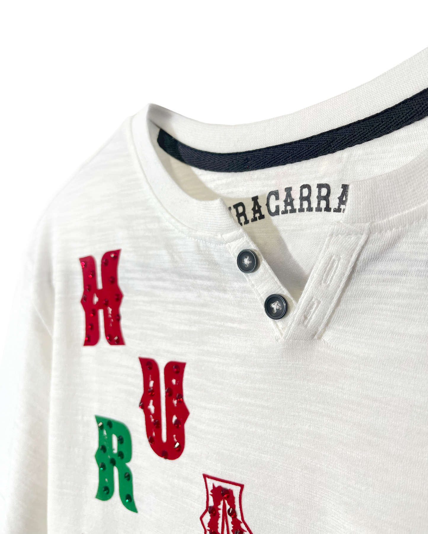 T shirt con botones Huracarrana verde y rojo