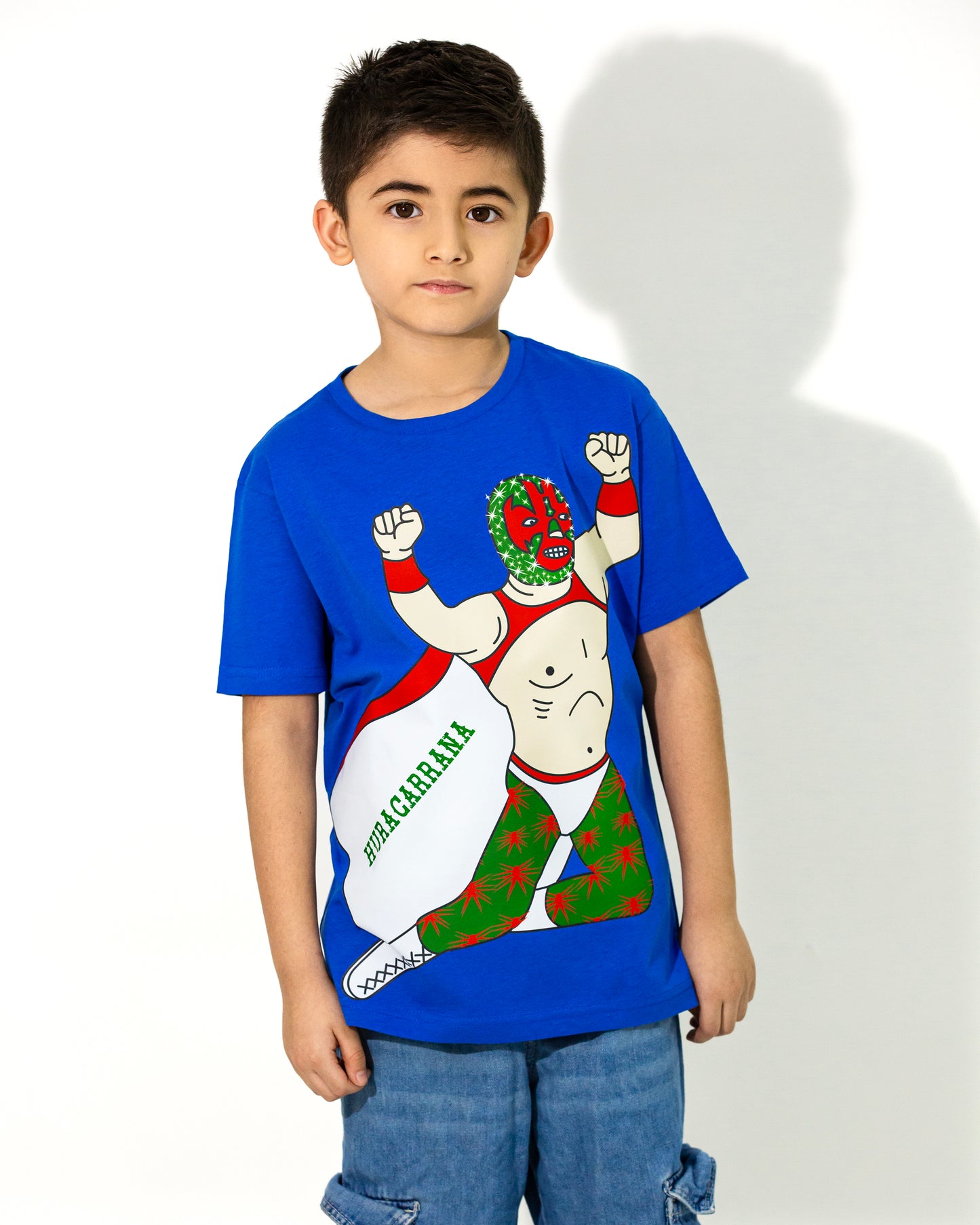 T SHIRT AZUL KIDS LUCHADOR