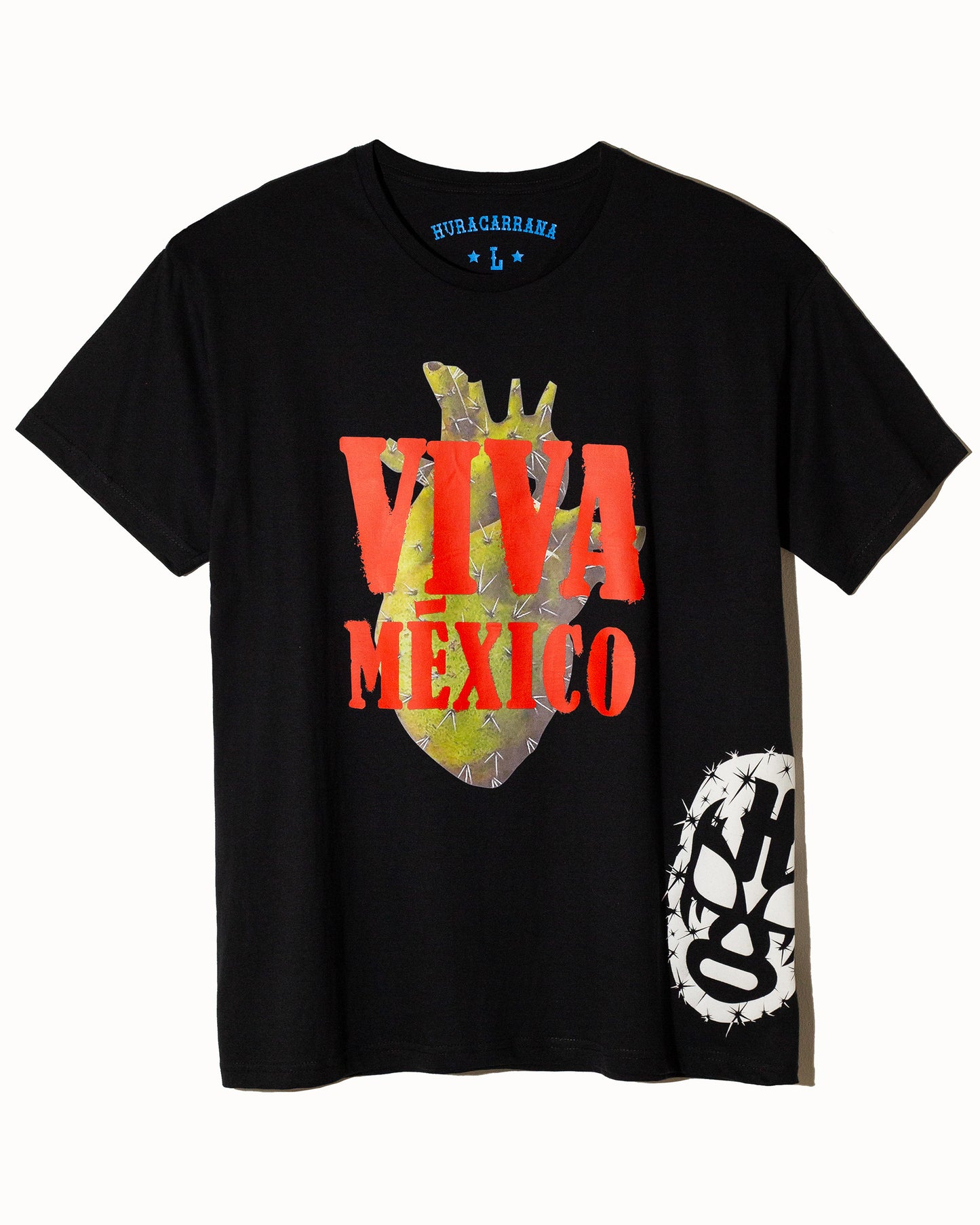 T shirt negra Viva México con cactus