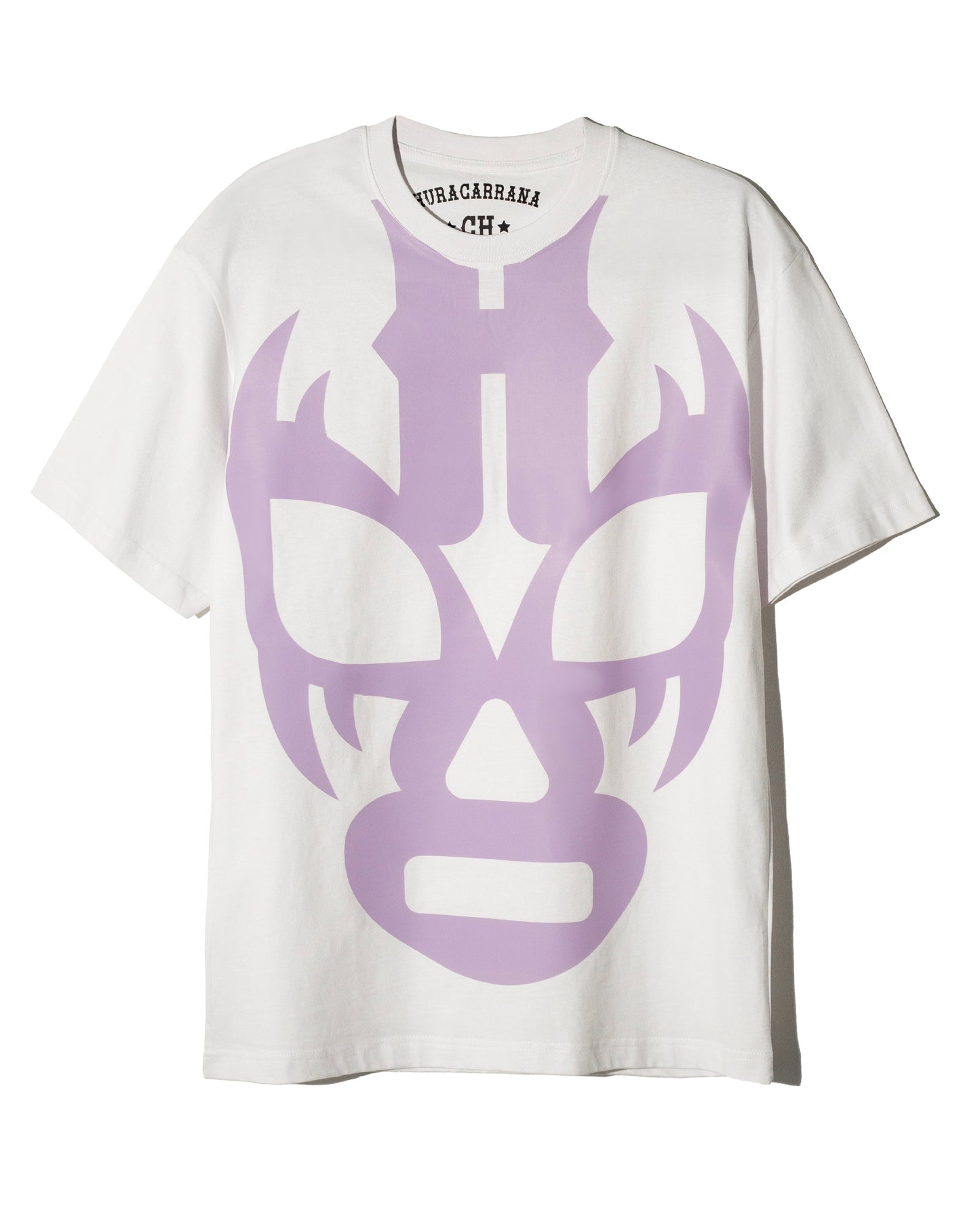 T shirt blanca Máscara lila
