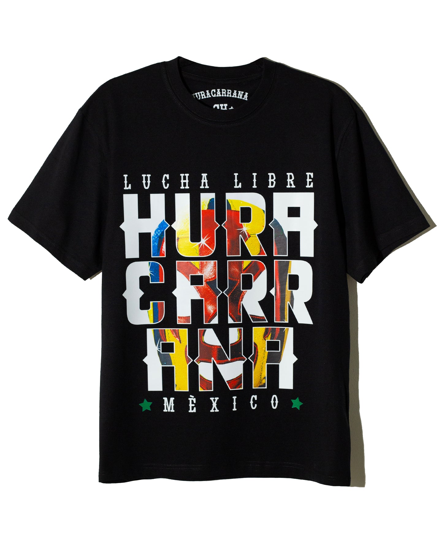 T shirt negra Huracarrana máscara