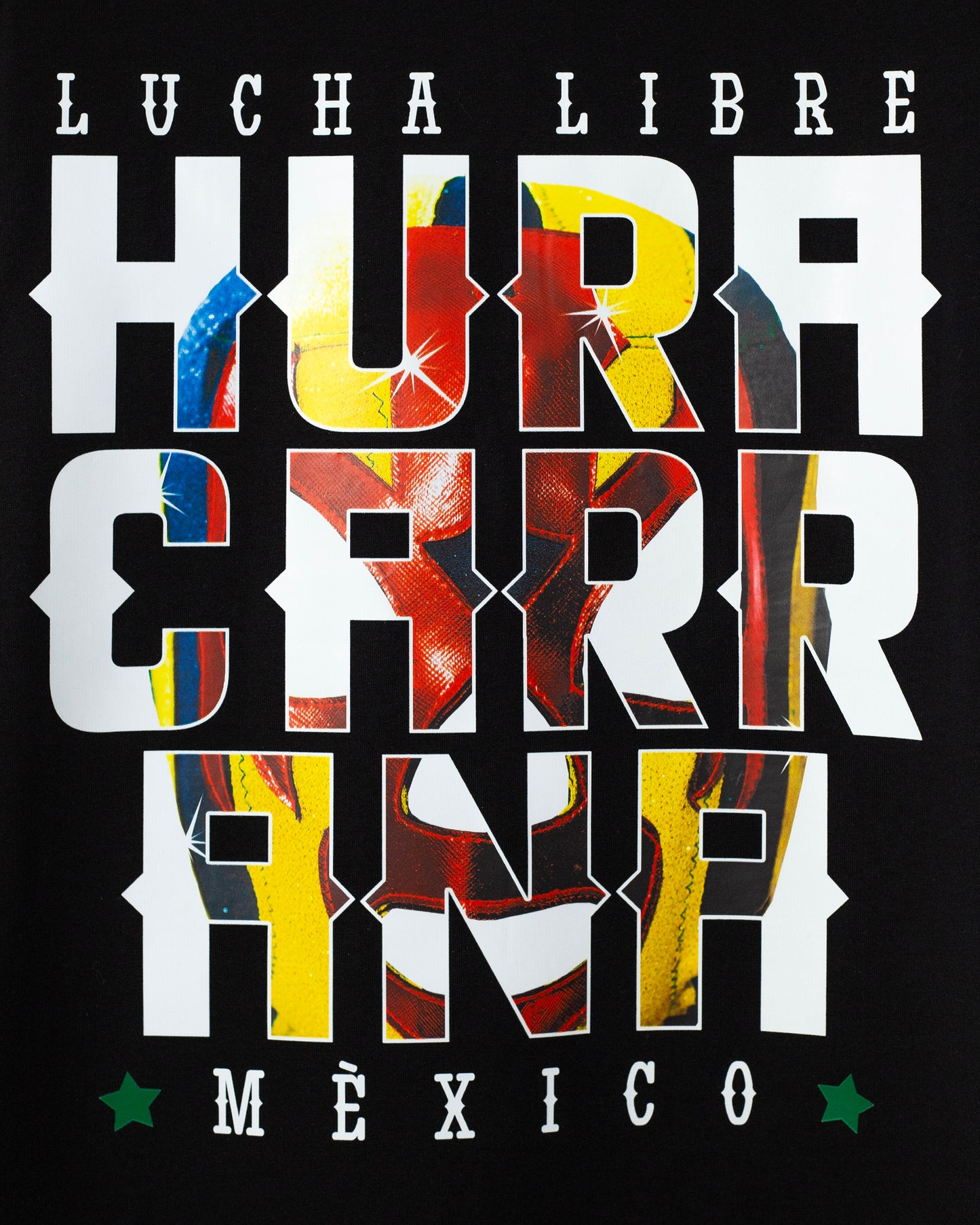 T shirt negra Huracarrana máscara