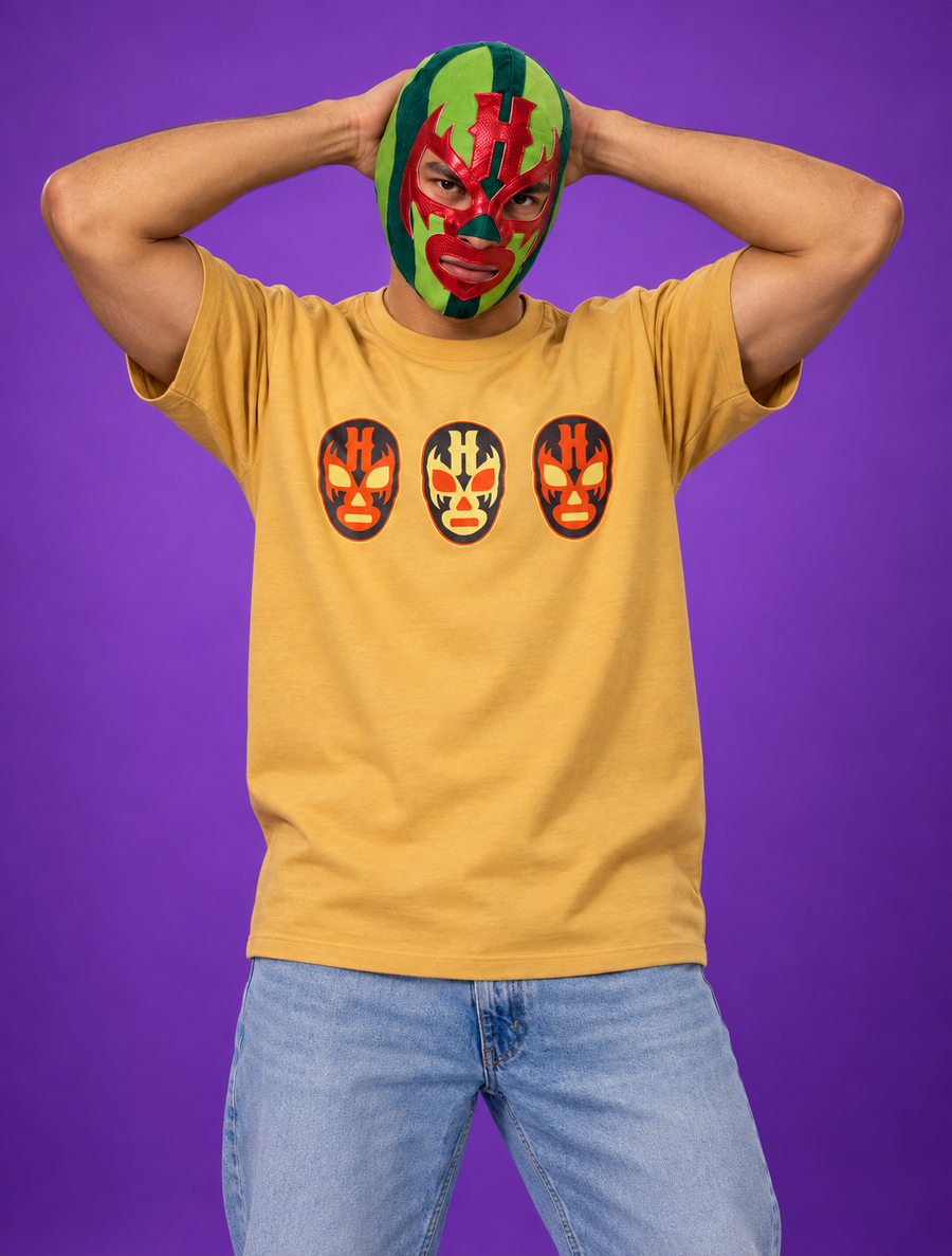 T shirt mostaza Máscaras naranjas