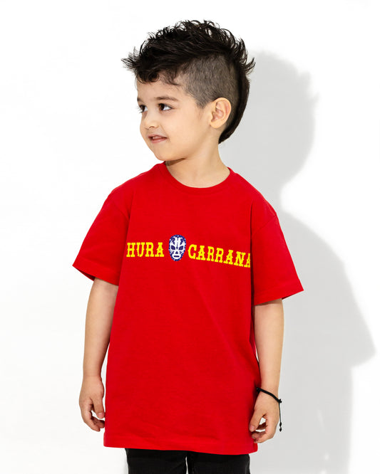 T SHIRT ROJA KIDS HURACARRANA CON MÁSCARA