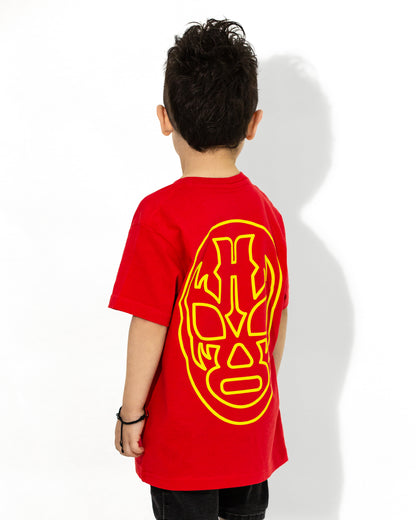 T SHIRT ROJA KIDS HURACARRANA CON MÁSCARA