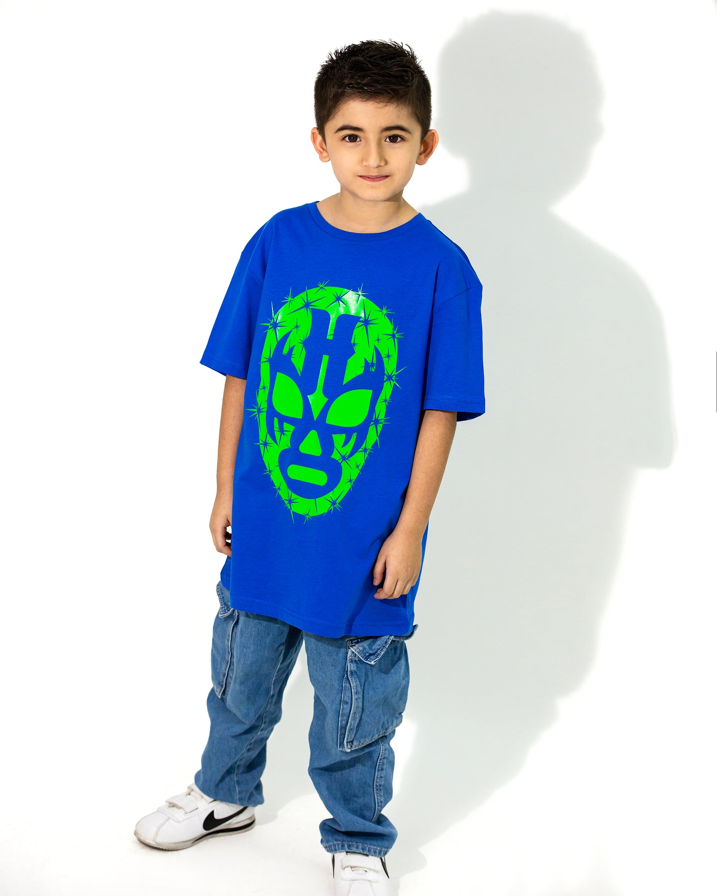 T SHIRT AZUL KIDS HURACARRANA CON MÁSCARA