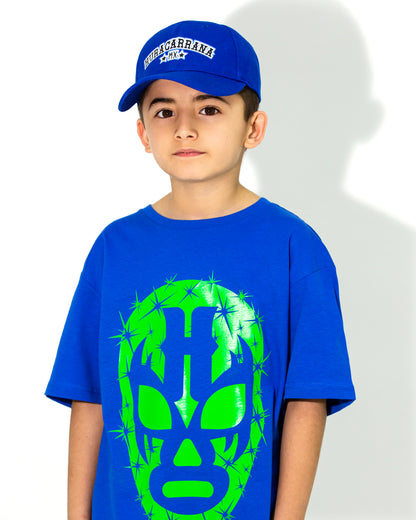 T SHIRT AZUL KIDS HURACARRANA CON MÁSCARA