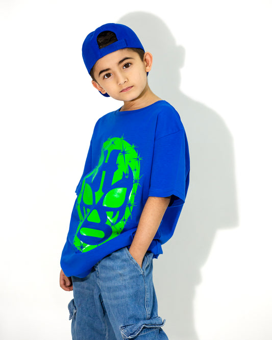 T SHIRT AZUL KIDS HURACARRANA CON MÁSCARA