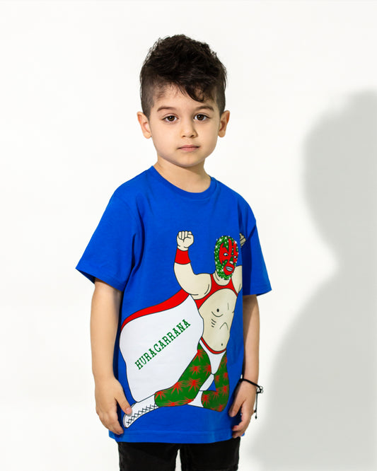 T SHIRT AZUL KIDS LUCHADOR